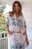 JAASE - Lola Shirt: High-Low Button Down Shirt in Palm Cove Print sold by Salty Crush