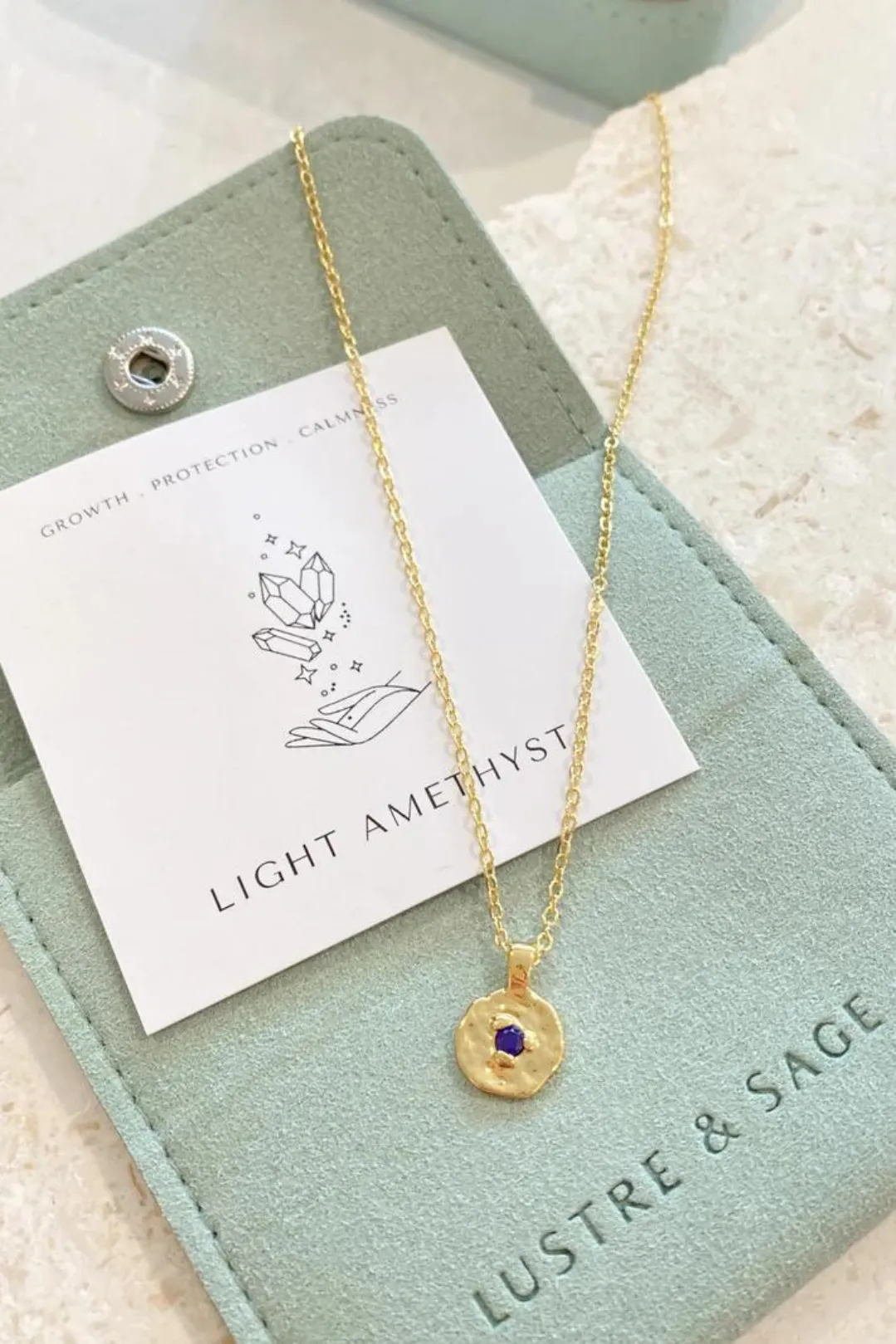 June Birthstone Necklace - Light Amethyst sold by Salty Crush