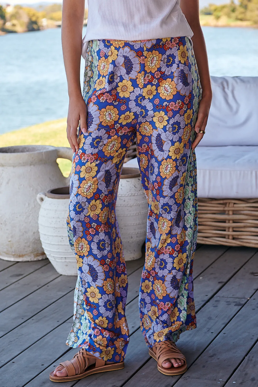 JAASE - Jax Pants: High Waisted Straight Leg Pant in Eden Print sold by Salty Crush product image thumbnail 3