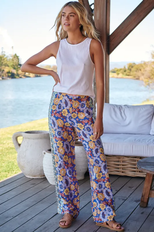 JAASE - Jax Pants: High Waisted Straight Leg Pant in Eden Print sold by Salty Crush