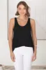 Adel Tank Top - Crew Neck Relaxed Top in Black sold by Salty Crush