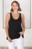 Adel Tank Top - Crew Neck Relaxed Top in Black sold by Salty Crush