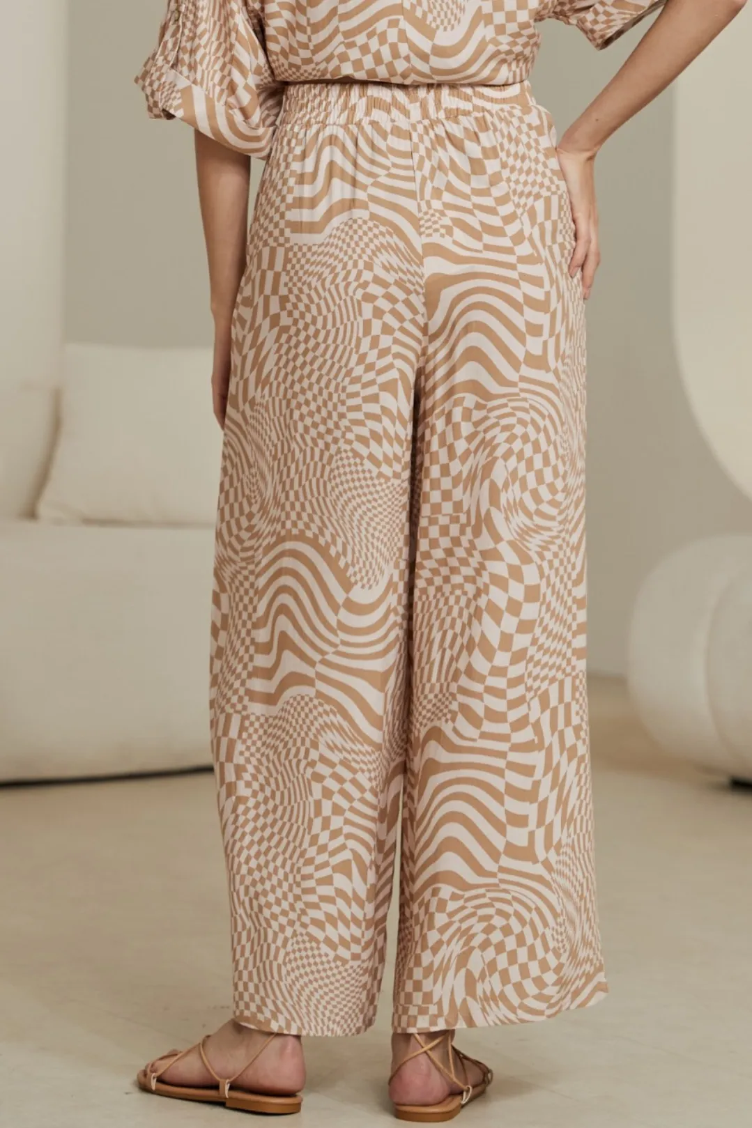 Mavie Pants - High Waisted Straight Leg Pants with Pockets in Abstract Print sold by Salty Crush product image thumbnail 4