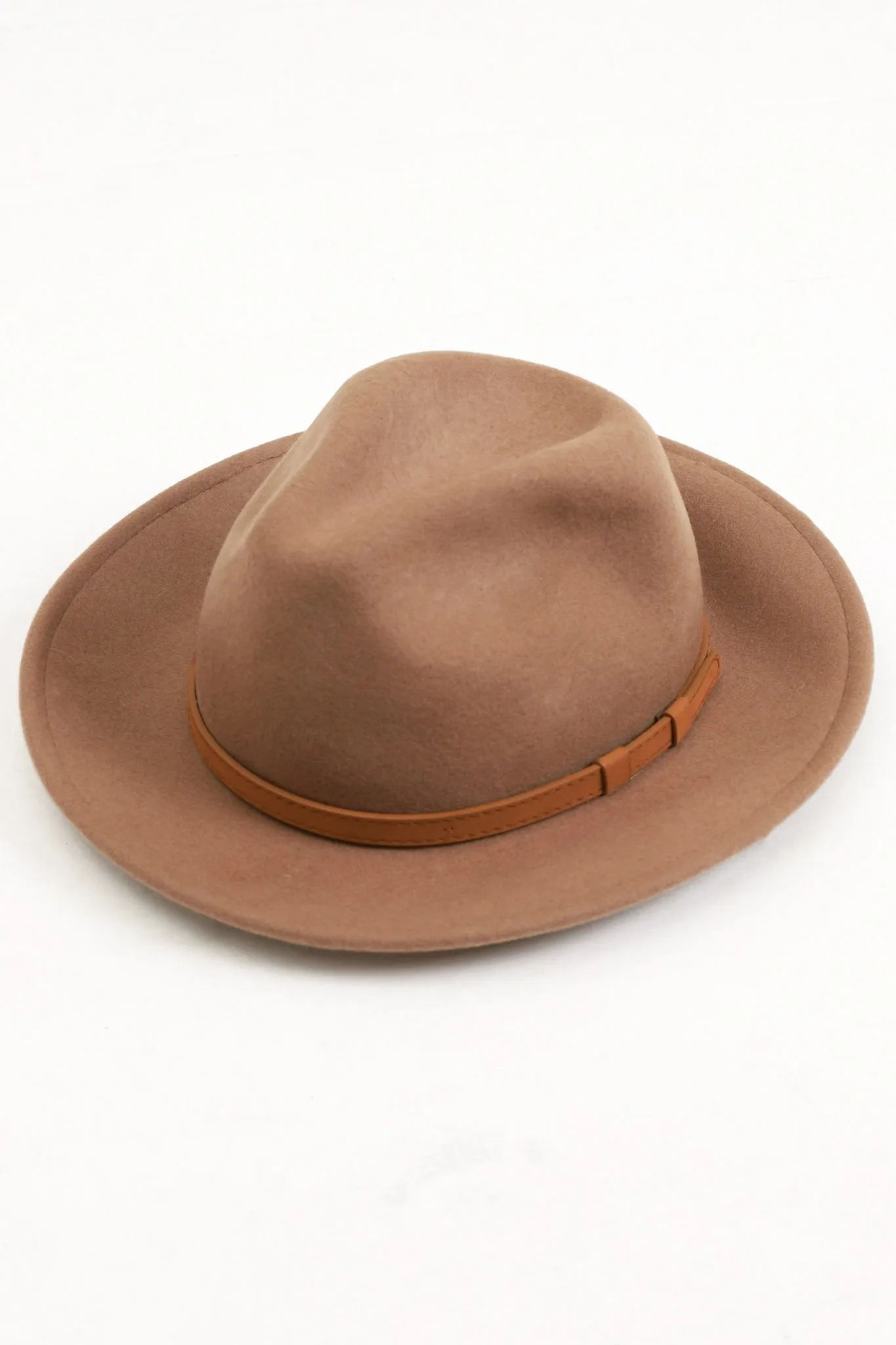 Empire Hat - Hard Brim Fedora with Thin Band Detail in Camel sold by Salty Crush product image thumbnail 2