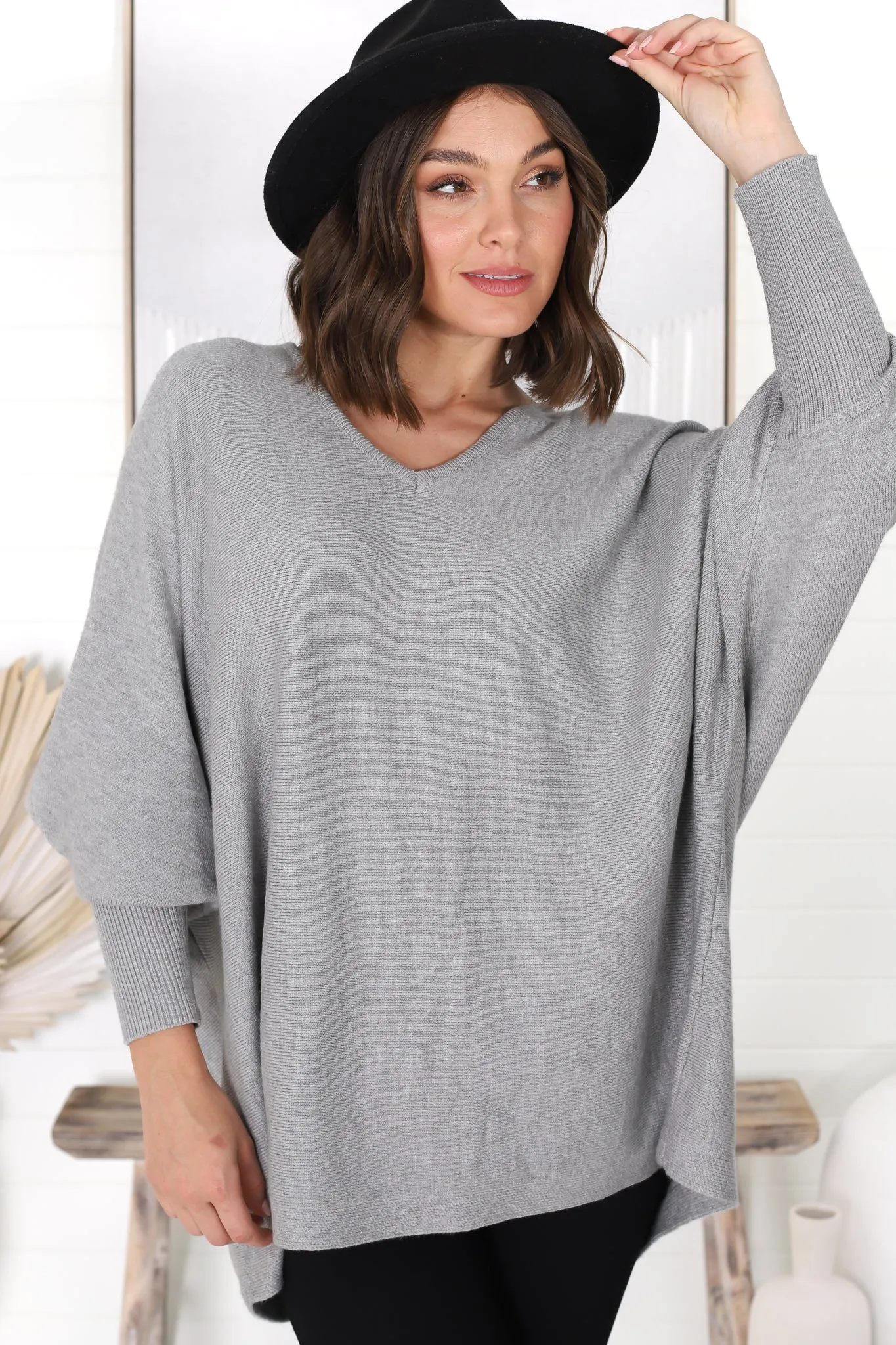 Pier Jumper - Oversized Batwing Knit Jumper in Grey sold by Salty Crush product image thumbnail 4