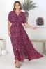 Lanta Maxi Dress - Cross Over Bodice Batwing Sleeves with Tie Detail Dress in Graphic Floral Print sold by Salty Crush