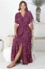 Lanta Maxi Dress - Cross Over Bodice Batwing Sleeves with Tie Detail Dress in Graphic Floral Print sold by Salty Crush