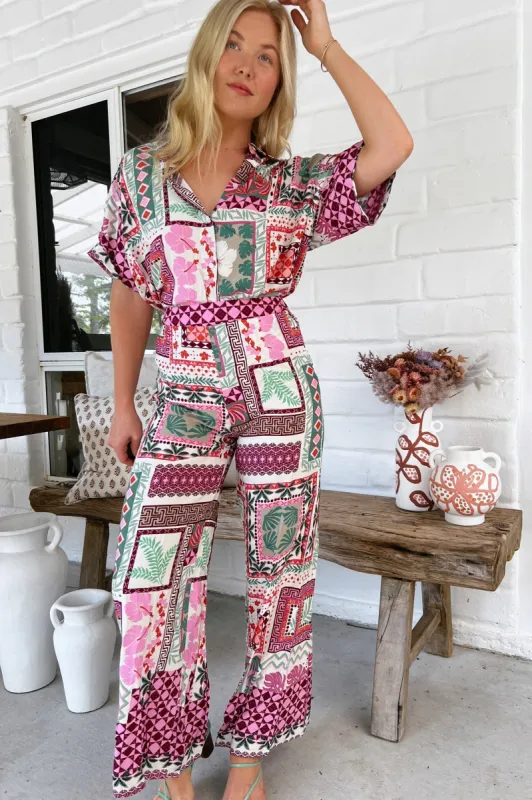 JAASE - Jax Pants: High Waisted Straight Leg Pant in Aelia Print sold by Salty Crush