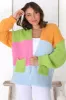 Katey Cardigan - Colour Block Crop Cardigan with Pockets in Green sold by Salty Crush