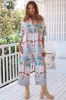 Jett Pants - High Waist Crop Straight Leg Pants in Palm Cove Print sold by Salty Crush