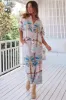 Jett Pants - High Waist Crop Straight Leg Pants in Palm Cove Print sold by Salty Crush