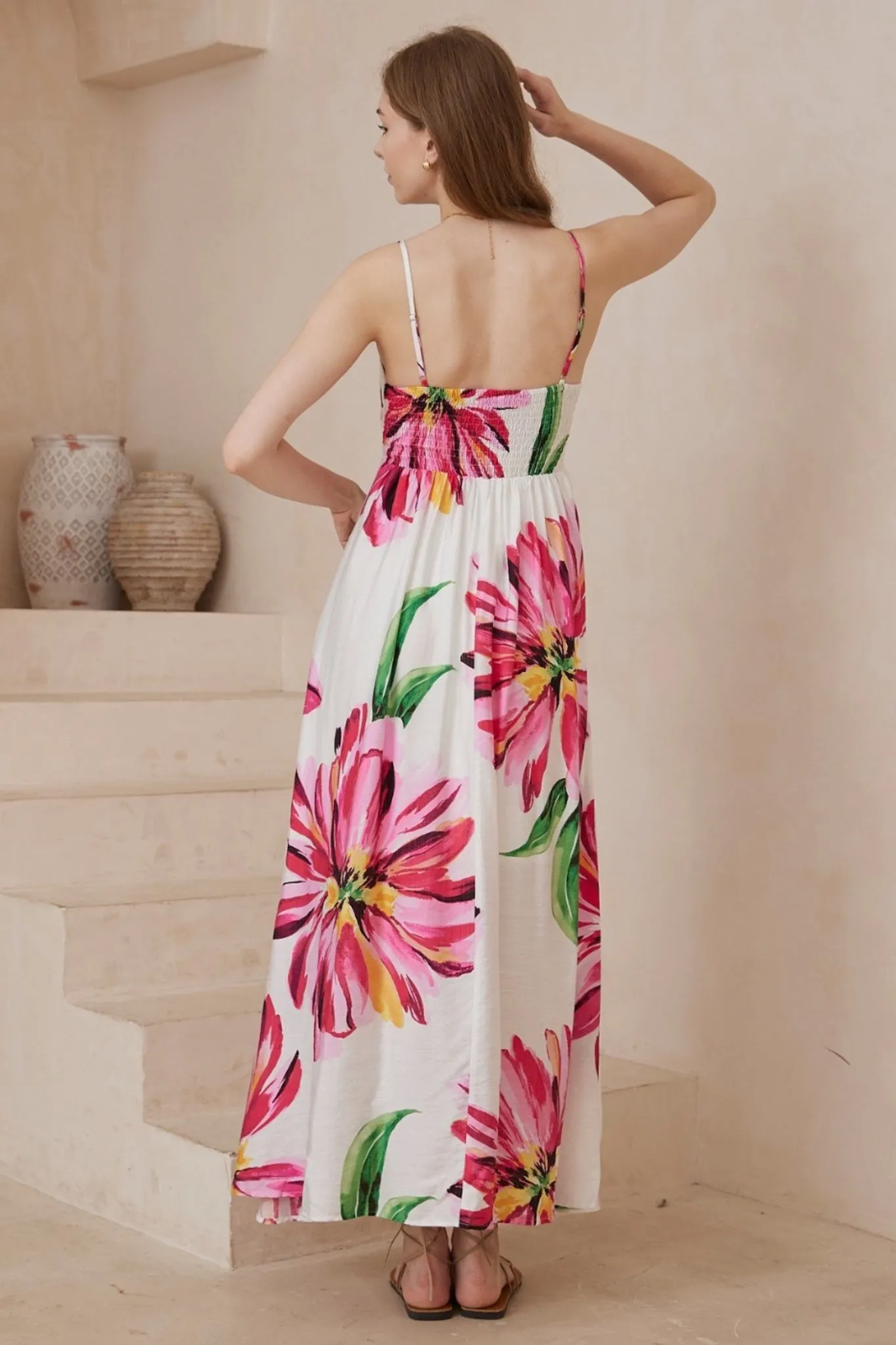 Bonita Maxi Dress: Spaghetti Strap Sun Dress in Lisbeth Print sold by Salty Crush product image thumbnail 4