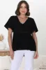 Aster Top - Pull Over Top with Rick Rack Detailing in Black sold by Salty Crush