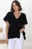 Aster Top - Pull Over Top with Rick Rack Detailing in Black sold by Salty Crush