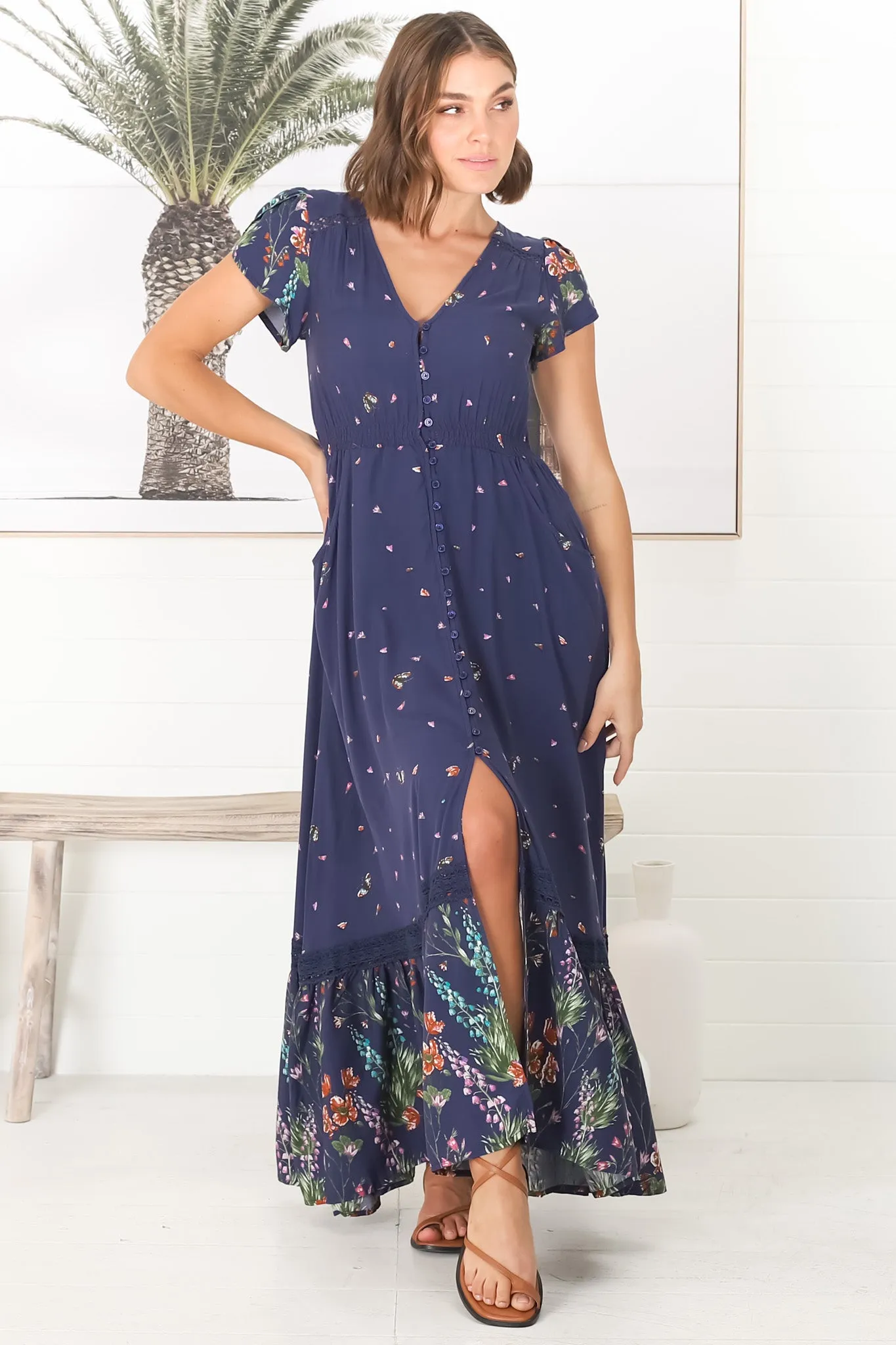 Carmen - Raining Flowers Maxi Dress sold by Salty Crush product image thumbnail 3