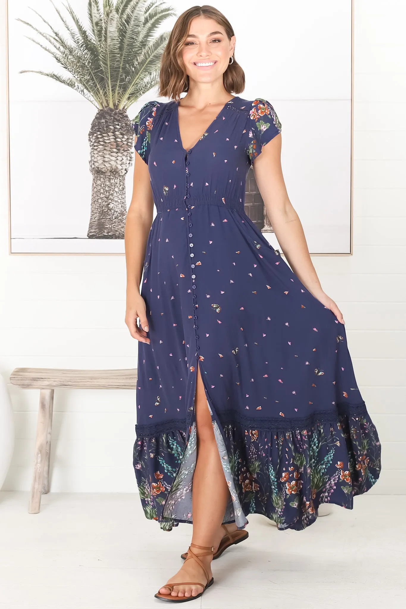 Carmen - Raining Flowers Maxi Dress sold by Salty Crush product image thumbnail 4
