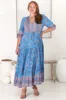 JAASE - Tessa Maxi Dress: A Line Pull Tie Waist Dress in Josianne Print sold by Salty Crush