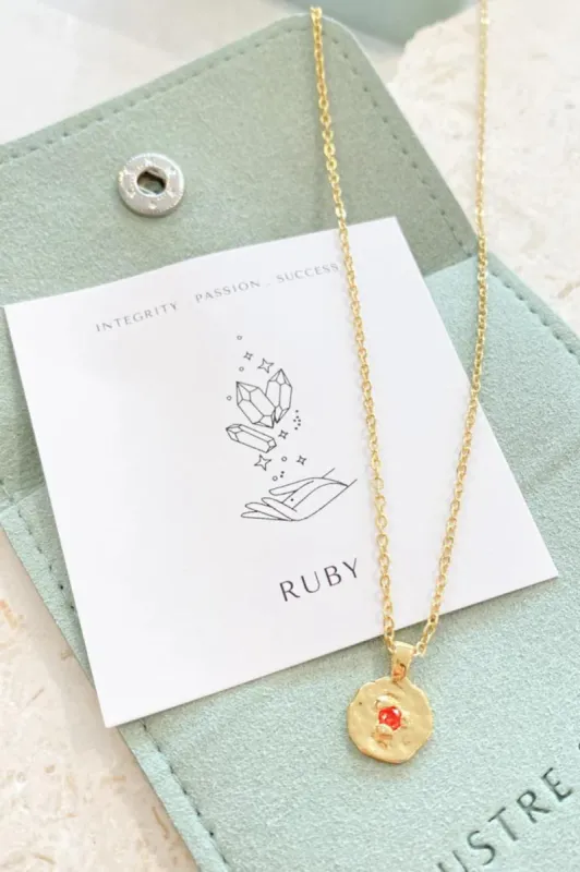 July Birthstone Necklace - Ruby made by Salty Crush