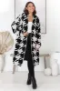 Celie Cardigan - Long Line Open Hooded Graphic Cardigan in Black sold by Salty Crush