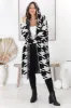 Celie Cardigan - Long Line Open Hooded Graphic Cardigan in Black sold by Salty Crush