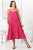 Rinley Midi Dress - Adjustable Strap Tiered Dress in Hot Pink sold by Salty Crush