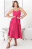 Rinley Midi Dress - Adjustable Strap Tiered Dress in Hot Pink sold by Salty Crush