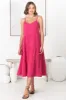 Rinley Midi Dress - Adjustable Strap Tiered Dress in Hot Pink sold by Salty Crush