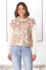 Poppet Jumper - Sequin Flower Decal Jumper in Cream sold by Salty Crush