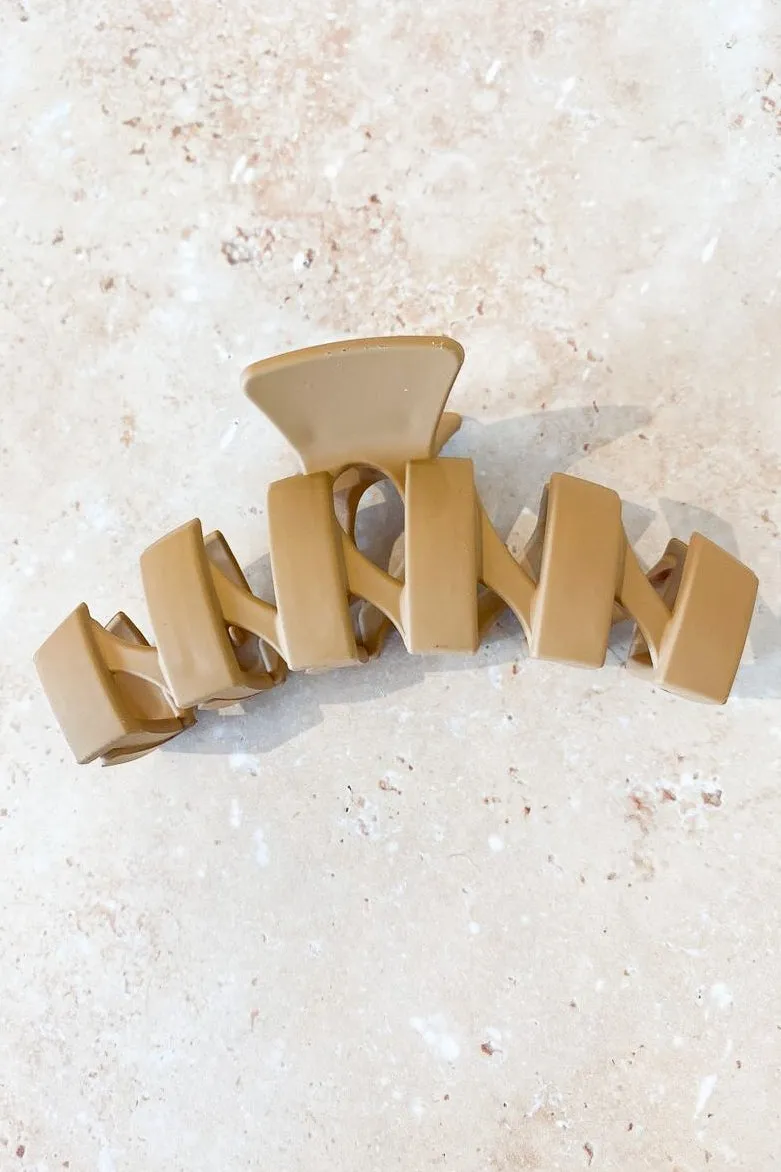 Brooke Wavy Claw Clip - Beige sold by Salty Crush