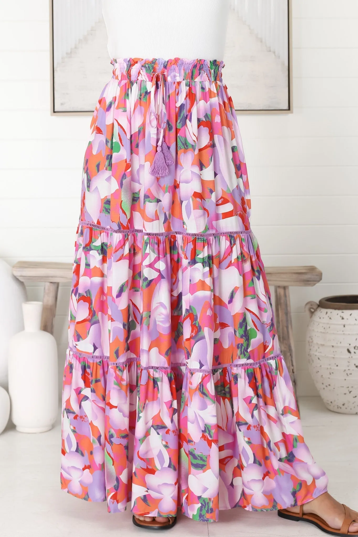 Zaya Maxi Skirt - Tiered Crochet Insert Skirt sold by Salty Crush product image thumbnail 2