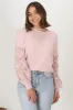 Roland Jumper -  Crew Neck Open Knit Sleeve Jumper in Pink sold by Salty Crush