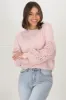 Roland Jumper -  Crew Neck Open Knit Sleeve Jumper in Pink sold by Salty Crush