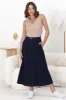 Delta Denim Midi Skirt - A Line Skirt with Contrast Stitching in Raw Denim sold by Salty Crush