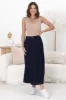 Delta Denim Midi Skirt - A Line Skirt with Contrast Stitching in Raw Denim sold by Salty Crush