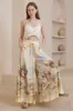 Charli Pants - Paper Bag High Waisted Wide Leg Pants in Grasie Print sold by Salty Crush