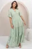 Madeline Maxi Dress - Lace Trim Embroidered A Line Dress in Mint sold by Salty Crush