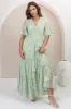 Madeline Maxi Dress - Lace Trim Embroidered A Line Dress in Mint sold by Salty Crush