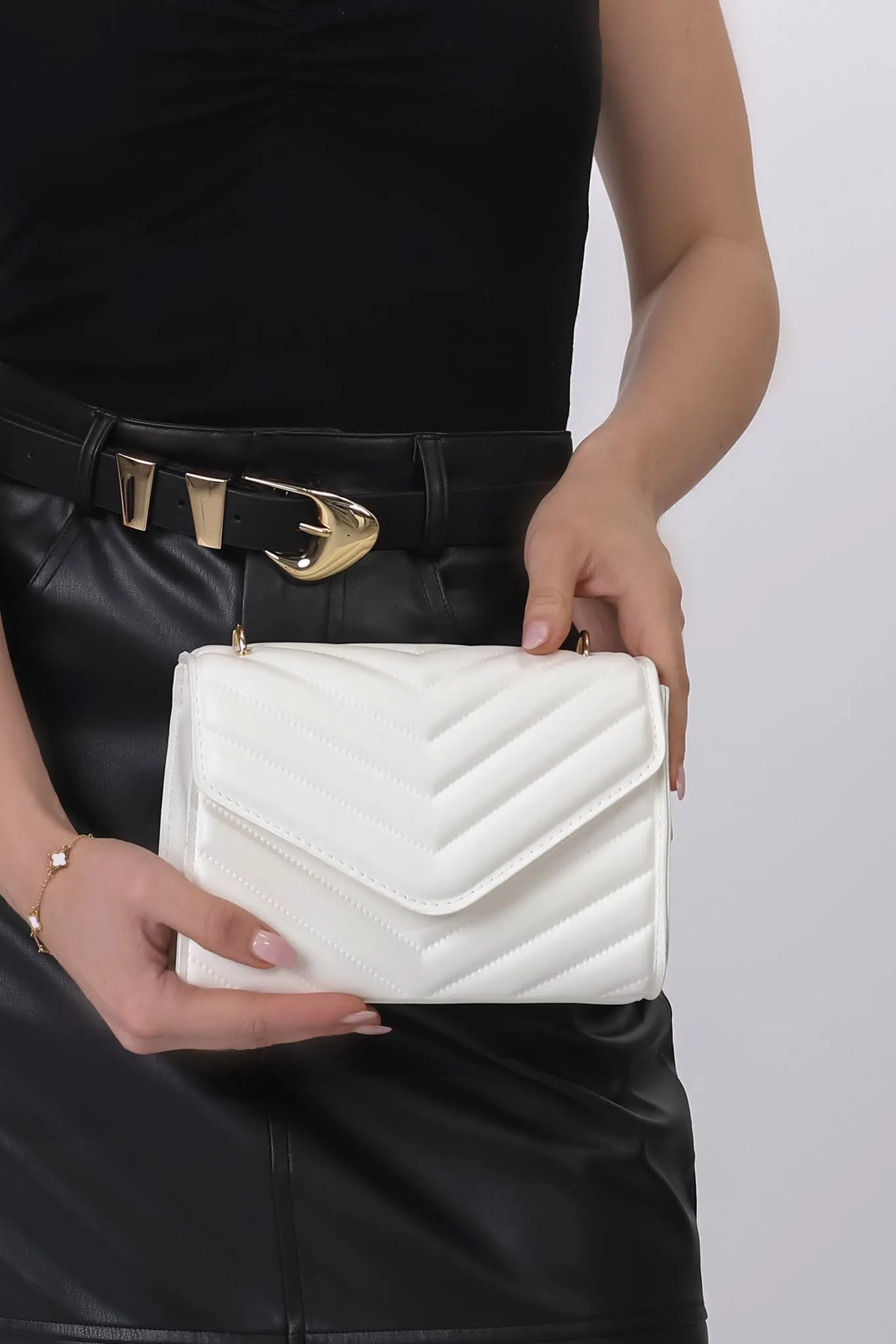 Rosie Chevron Quilted Bag - White sold by Salty Crush product image thumbnail 4