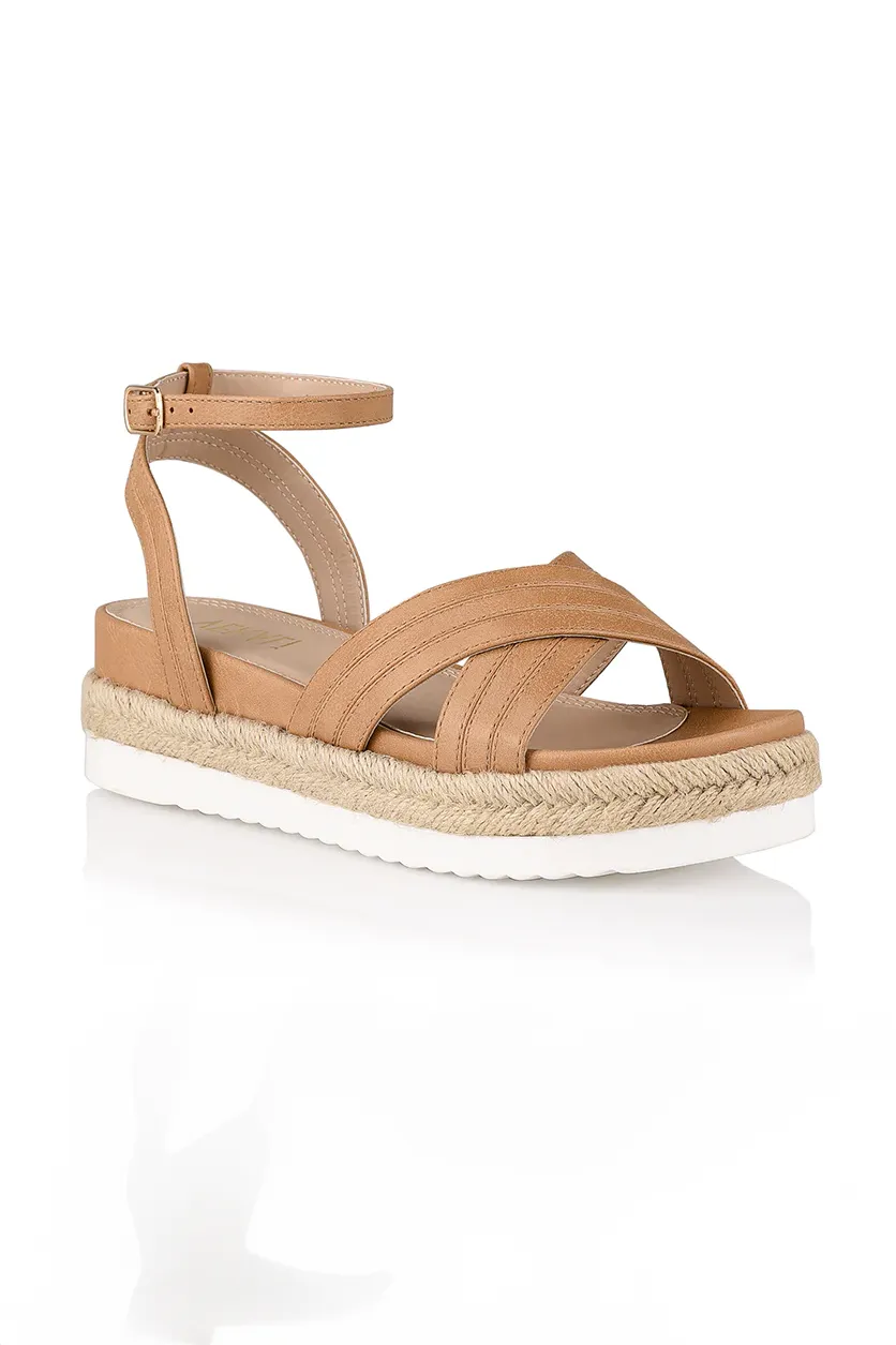 Dezzie Footbed Sandals - Caramel Softee sold by Salty Crush