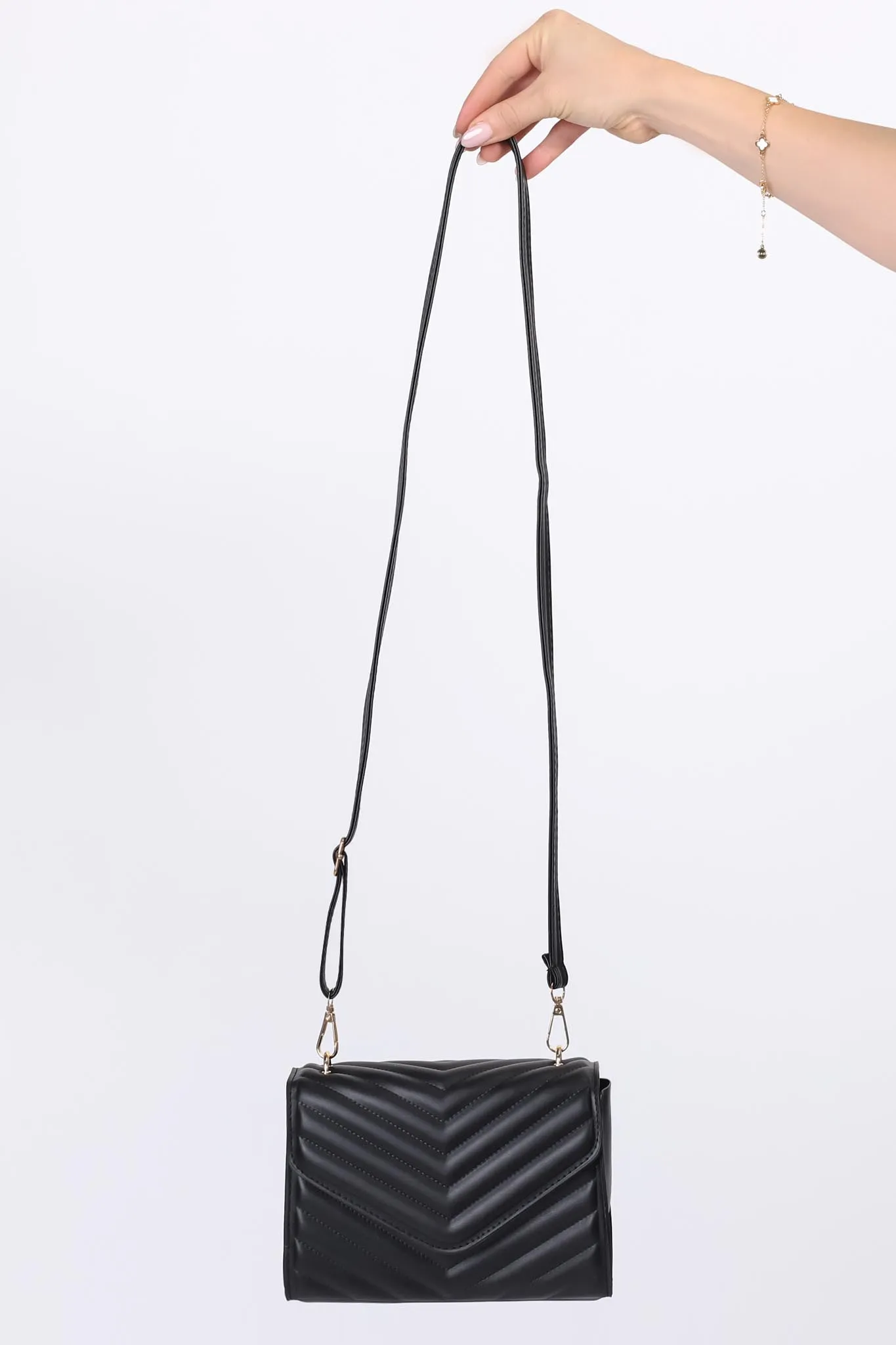Rosie Chevron Quilted Bag - Black sold by Salty Crush product image thumbnail 4