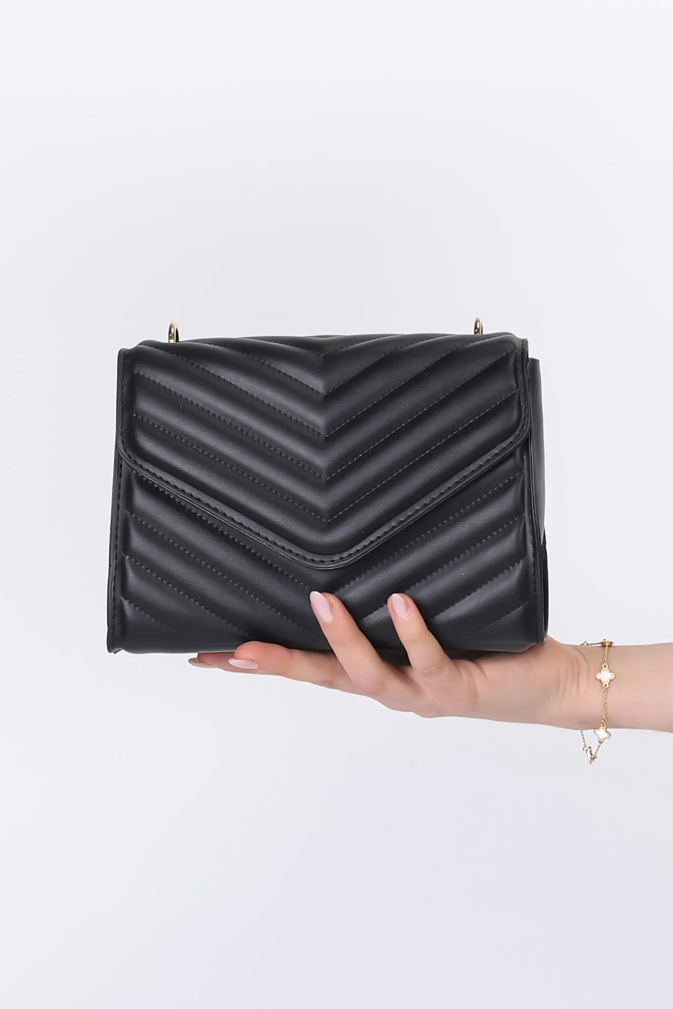 Rosie Chevron Quilted Bag - Black sold by Salty Crush product image thumbnail 3