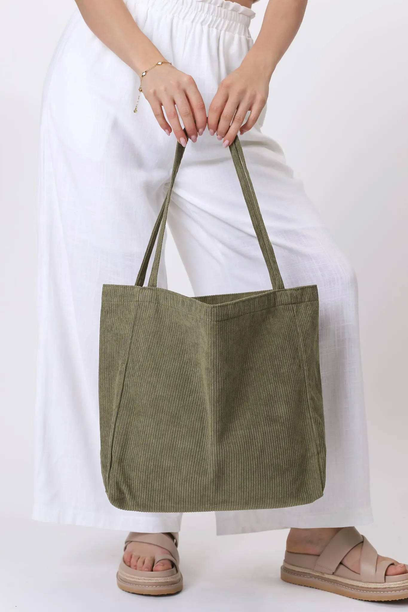 Rover Corduroy Tote Bag - Army Green sold by Salty Crush product image thumbnail 3