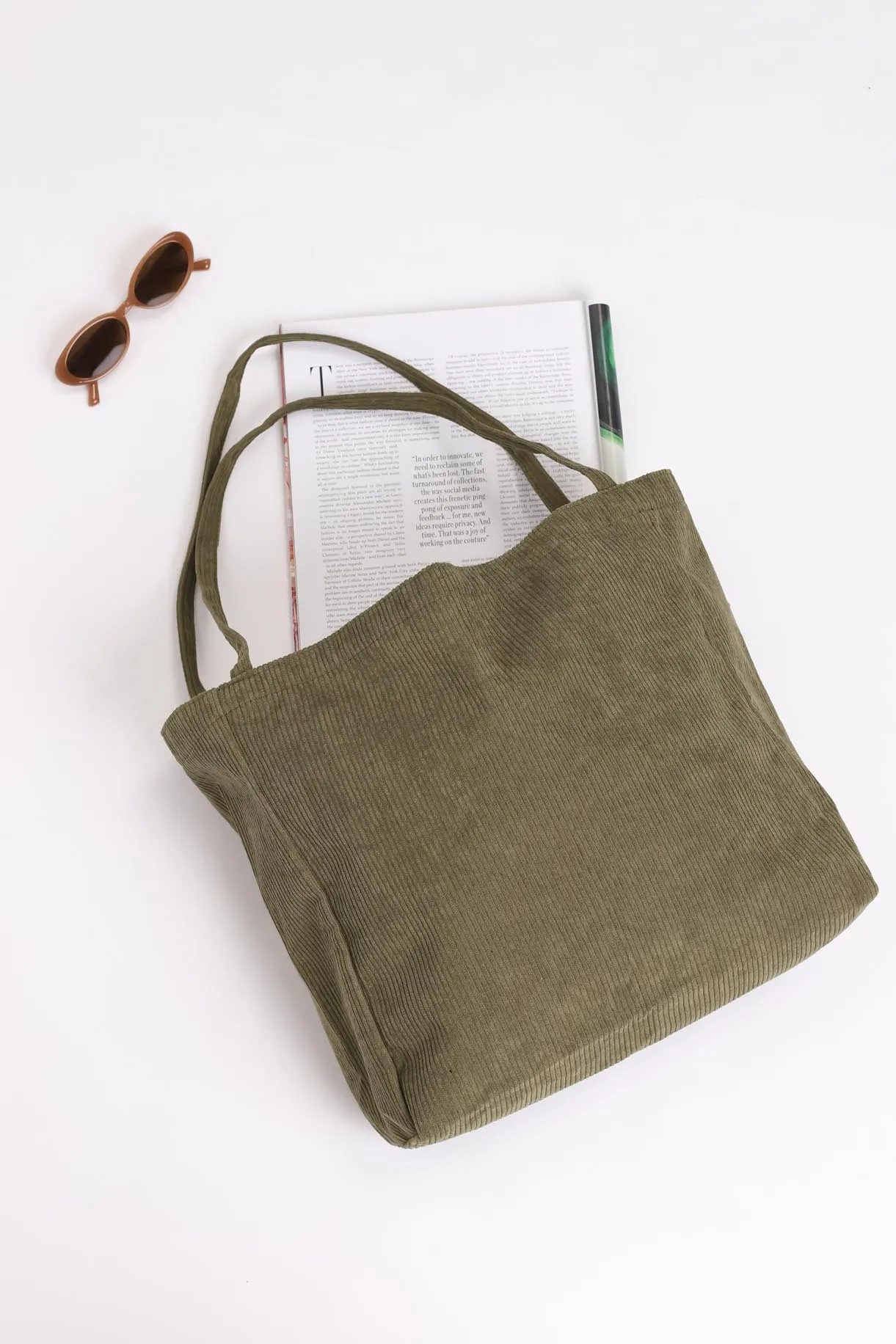 Rover Corduroy Tote Bag - Army Green sold by Salty Crush product image thumbnail 5