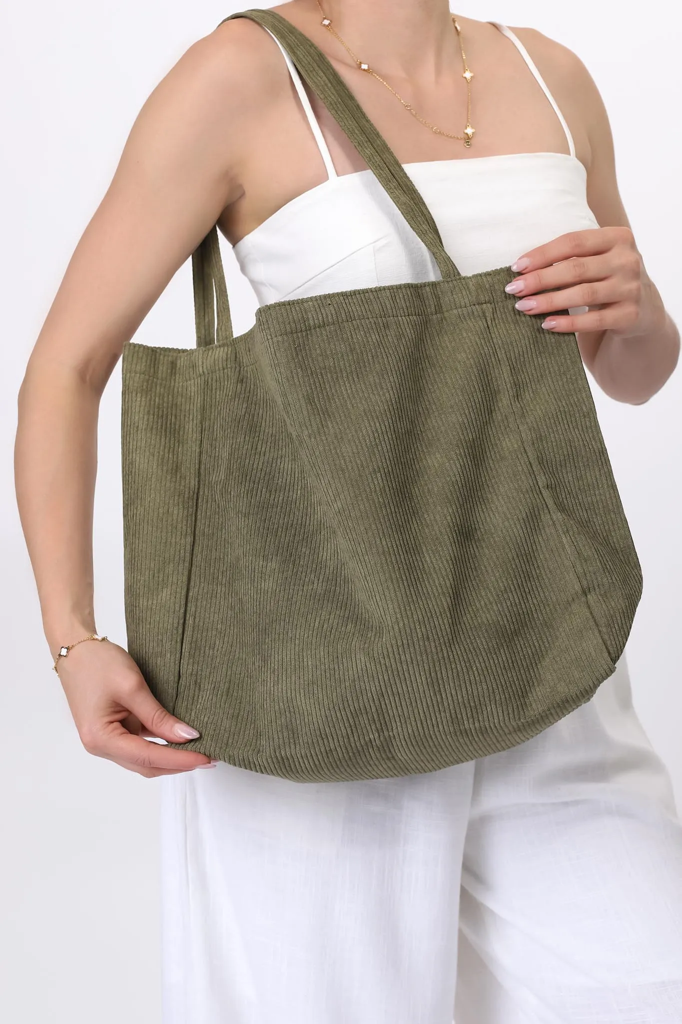 Rover Corduroy Tote Bag - Army Green sold by Salty Crush product image thumbnail 2