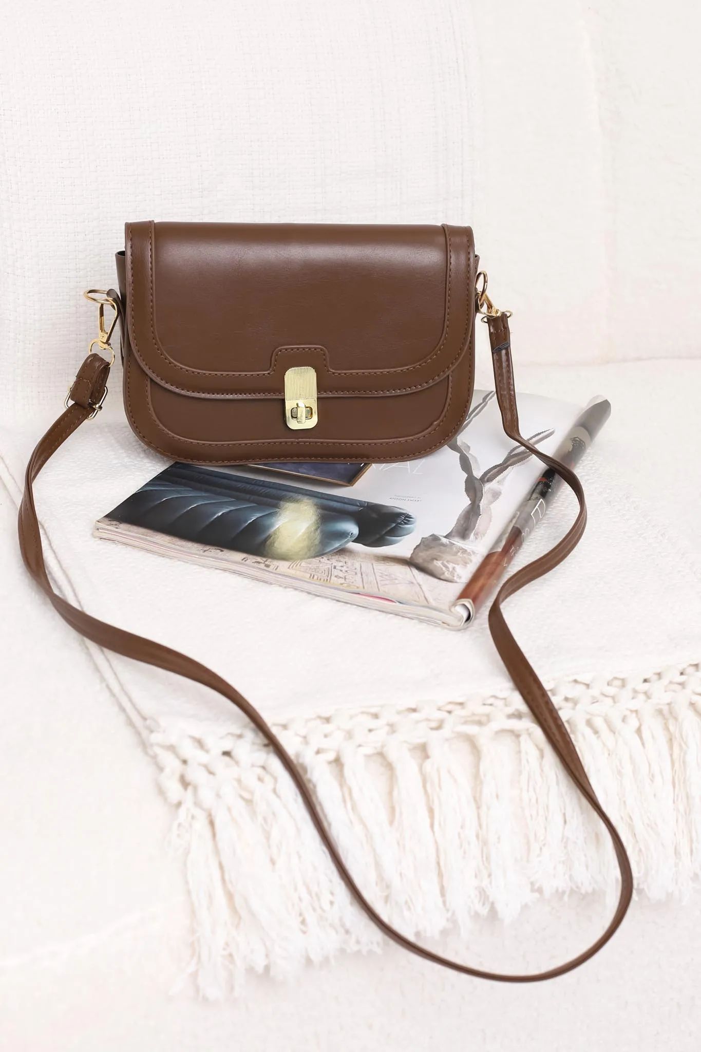 Tanah Twist Lock Square Bag - Brown sold by Salty Crush product image thumbnail 5