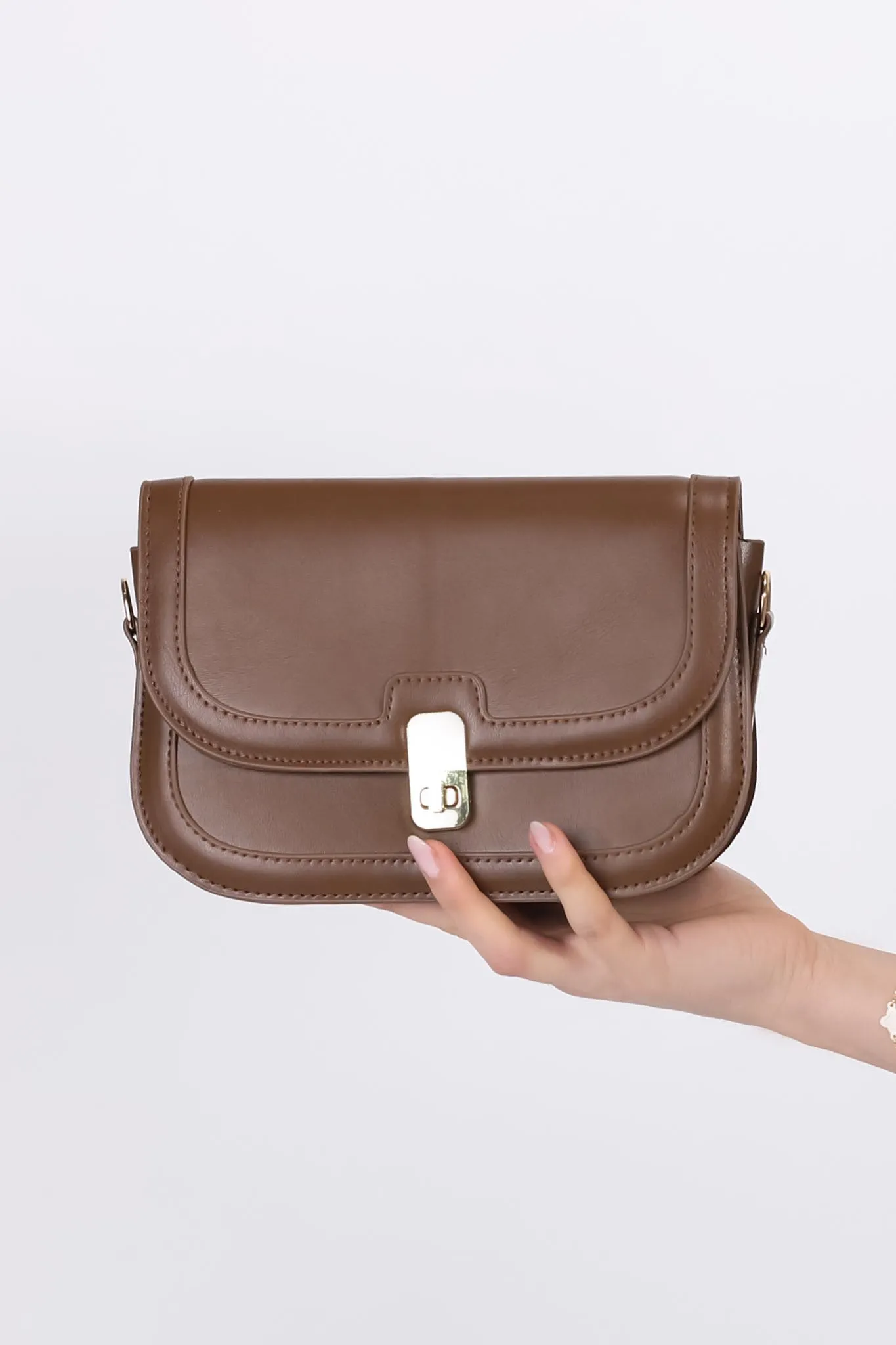 Tanah Twist Lock Square Bag - Brown sold by Salty Crush product image thumbnail 3