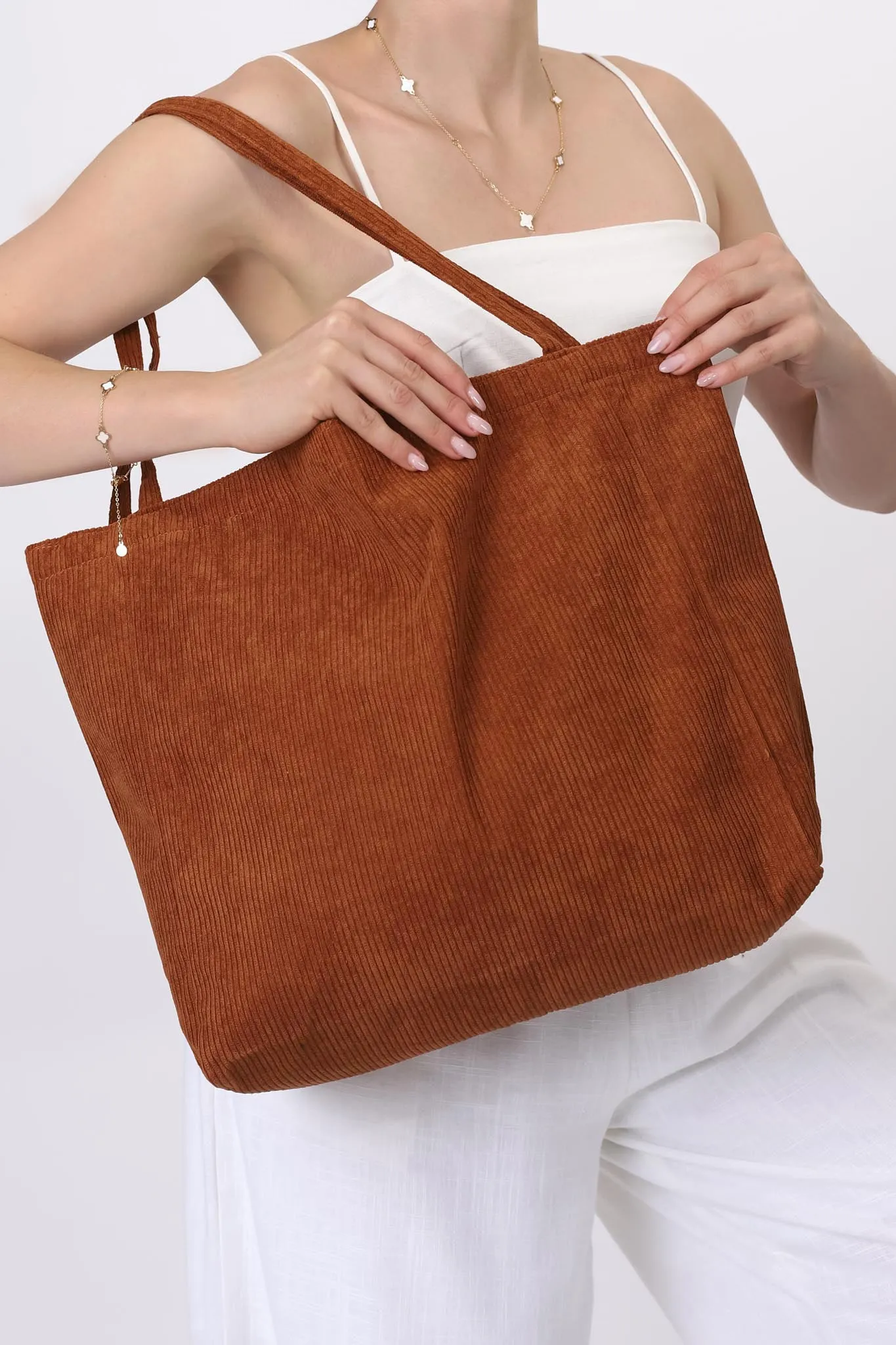 Rover Corduroy Tote Bag - Brown sold by Salty Crush