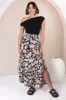 Hellen Maxi Skirt - High Waisted Skirt with Front Splits in Torah Print sold by Salty Crush