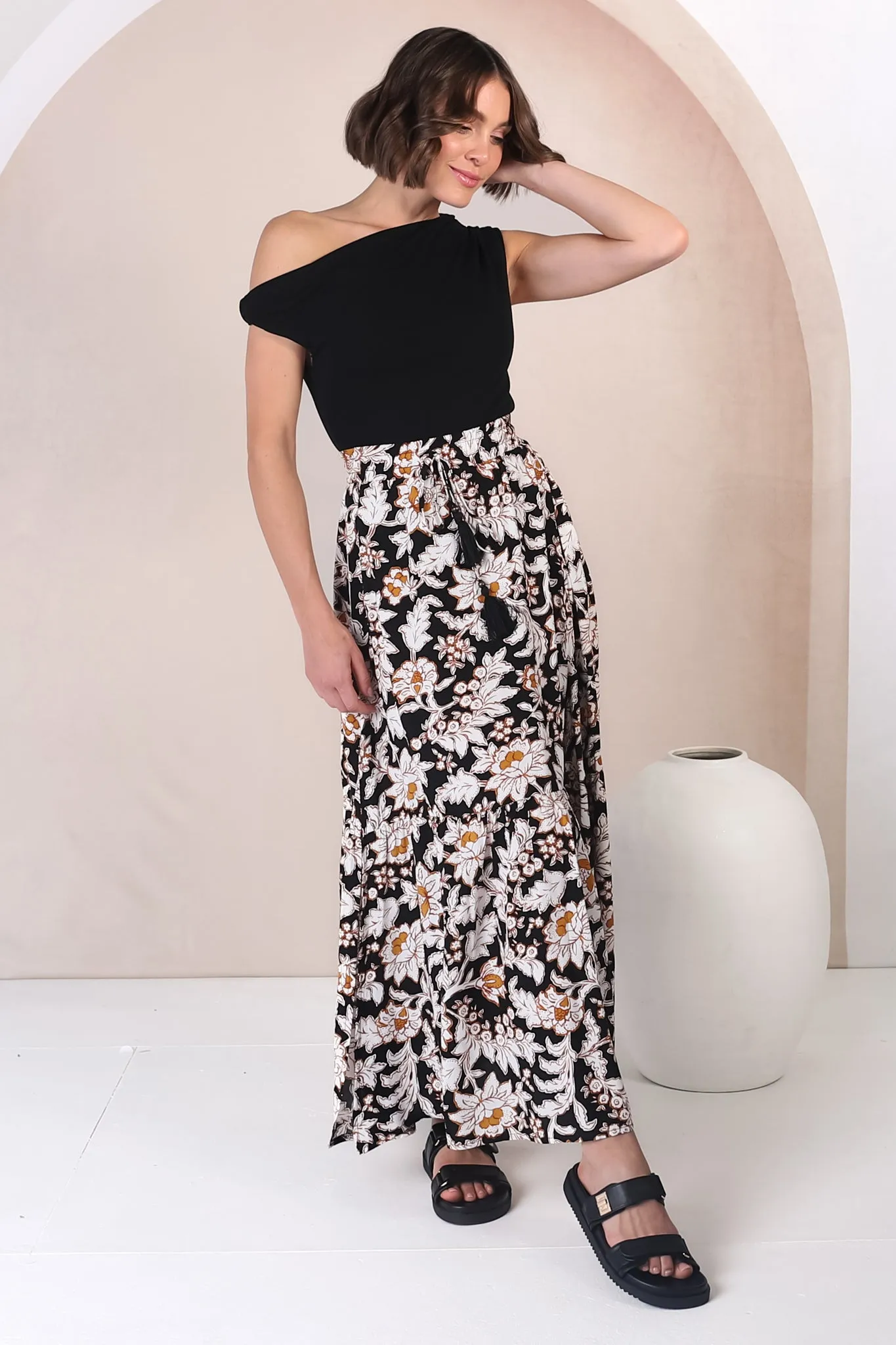 Hellen Maxi Skirt - High Waisted Skirt with Front Splits in Torah Print sold by Salty Crush product image thumbnail 4