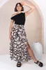Hellen Maxi Skirt - High Waisted Skirt with Front Splits in Torah Print sold by Salty Crush